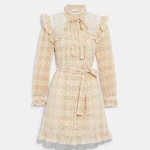 Coach Beige Long Sleeve Short Dress - Size 2